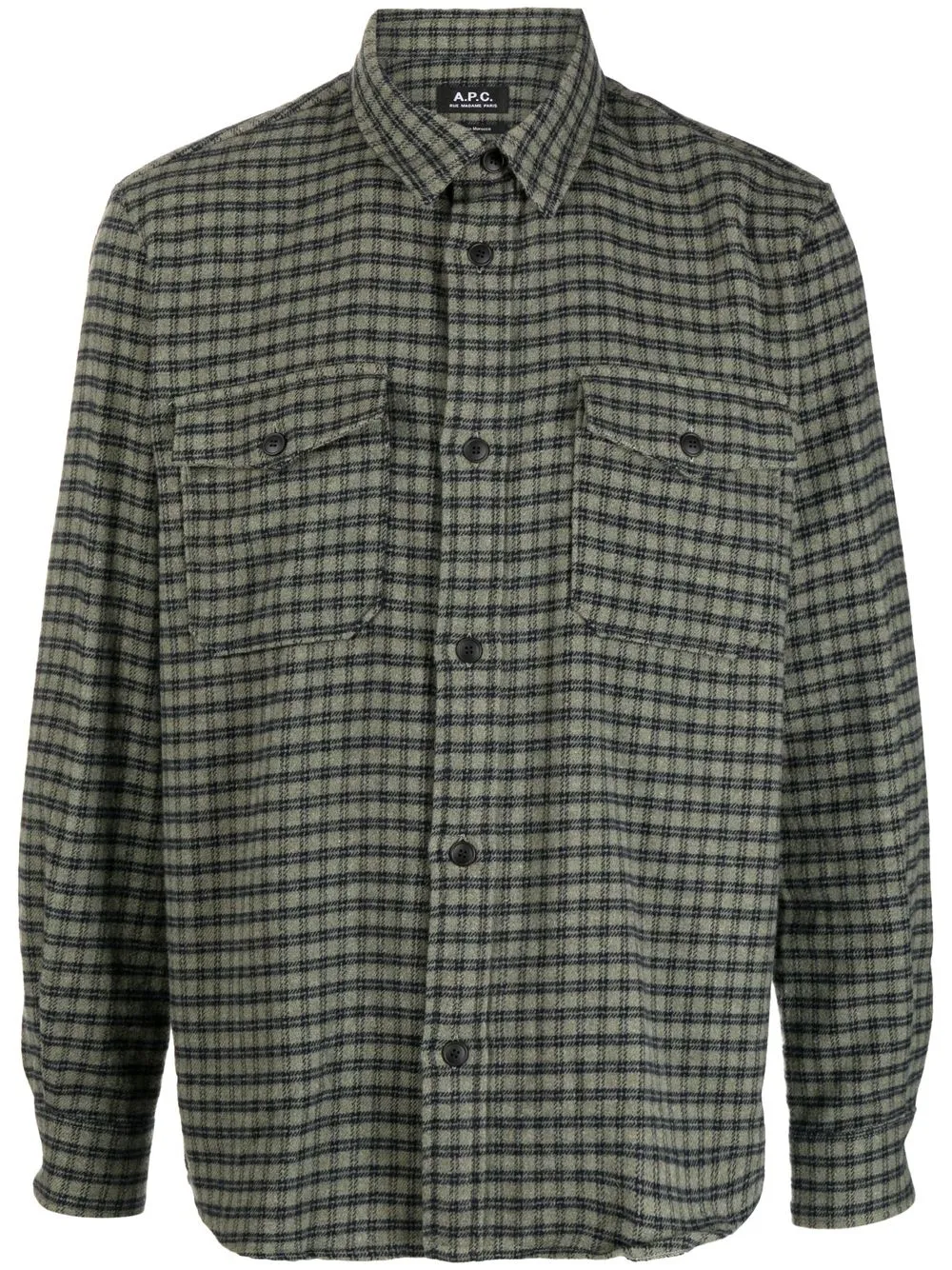 

A.P.C. camisa oversize Leo con motivo de cuadros - Verde