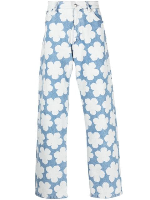 Kenzo floral-print straight-leg jeans 