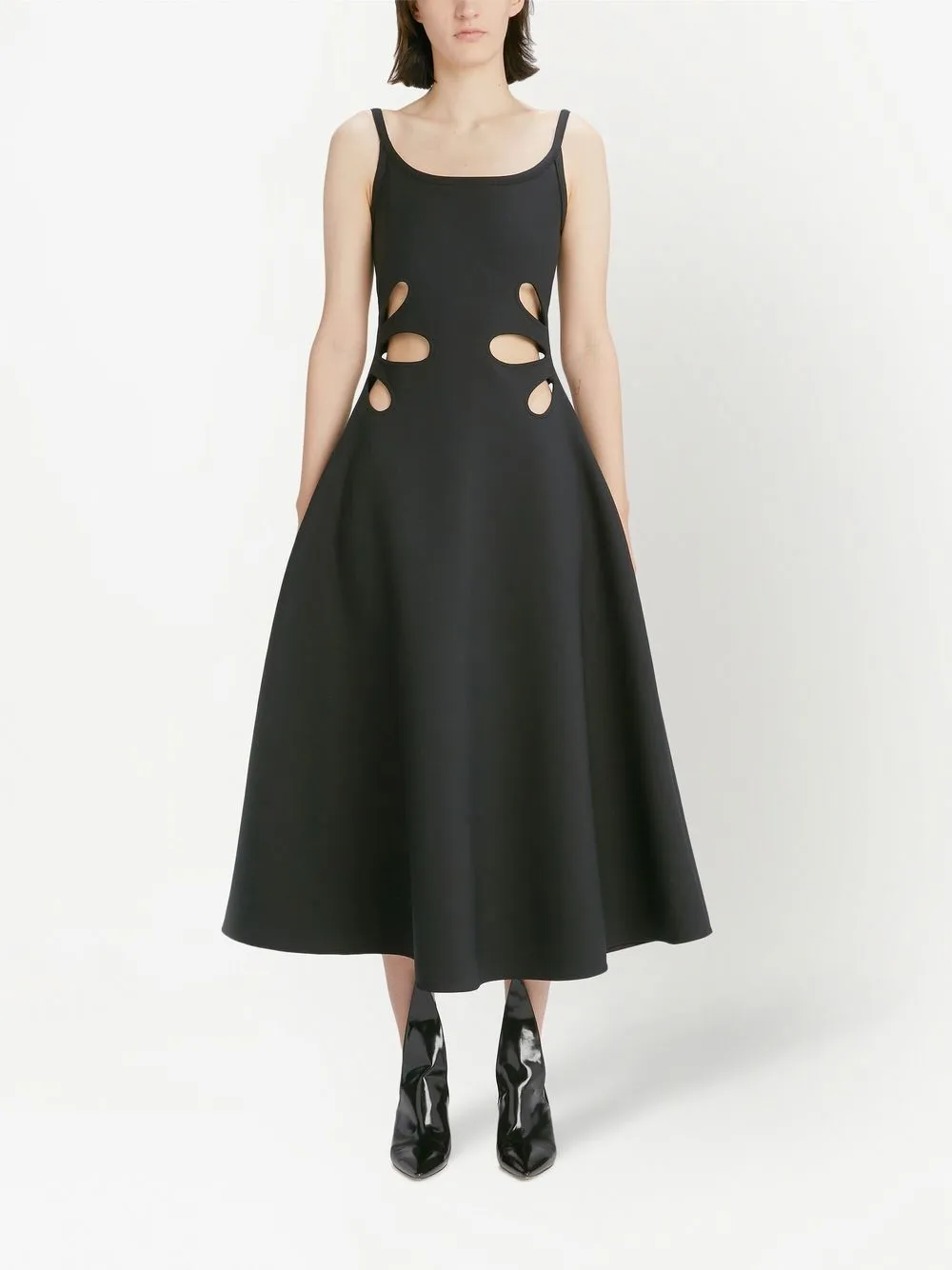 

Christopher Kane vestido con detalle de aberturas en forma de pétalo - Negro