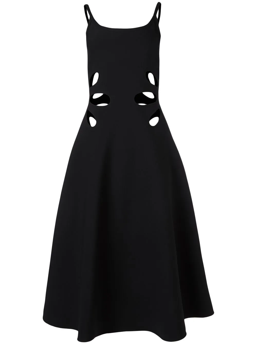 Christopher Kane Petal Cut Out Midi Dress In Black