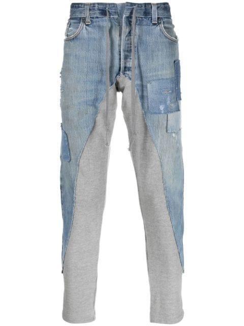 Greg Lauren vaqueros capri con diseño patchwork