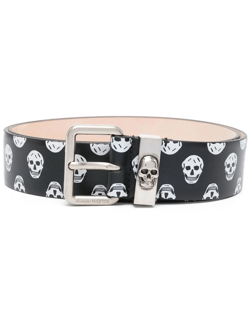 

Alexander McQueen skull print buckle belt - Black