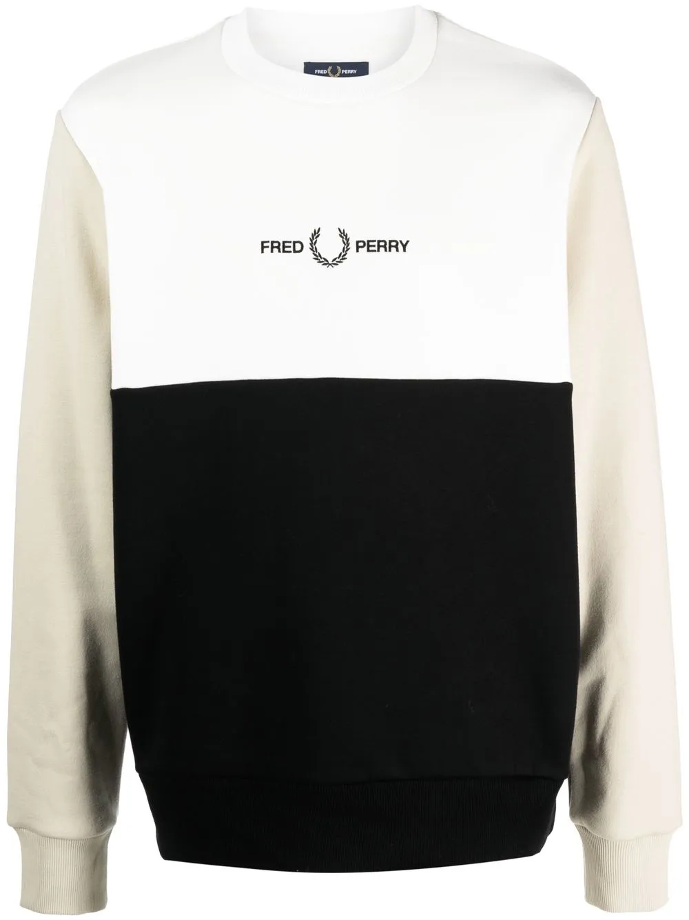 

Fred Perry logo-embroidered colour-block sweatshirt - Black