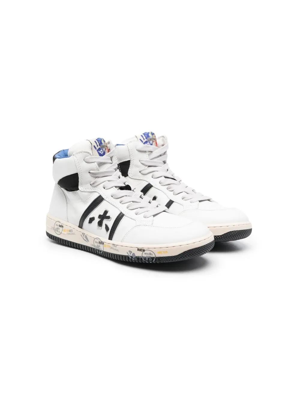 

Premiata Kids logo patch hi-top sneakers - White