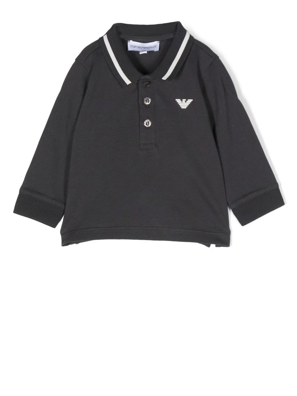 

Emporio Armani Kids playera tipo polo con logo en relieve - Gris