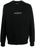 Fred Perry logo-embroidered crew-neck sweatshirt - Black