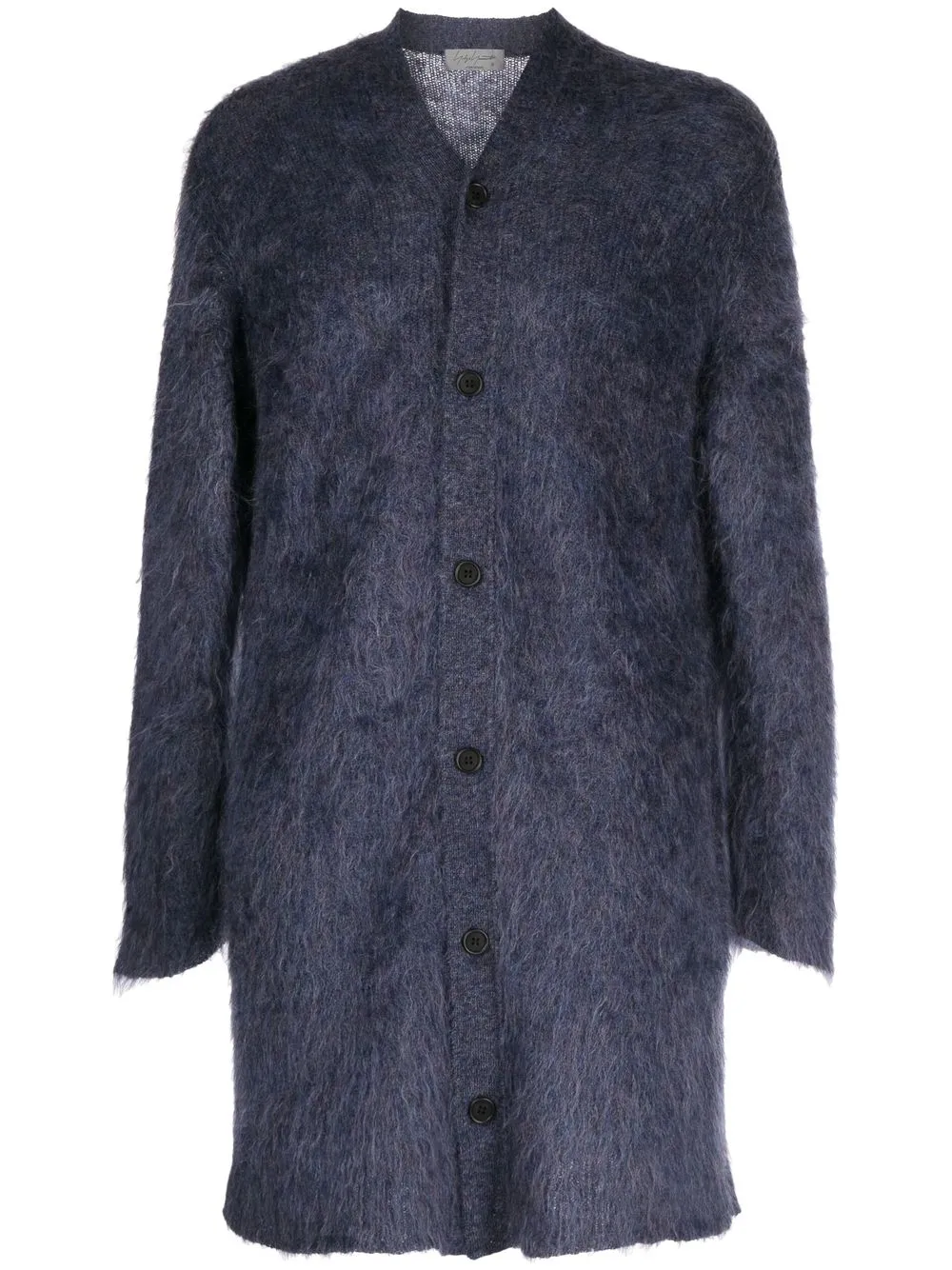 

Yohji Yamamoto long-length button-front cardigan - Purple