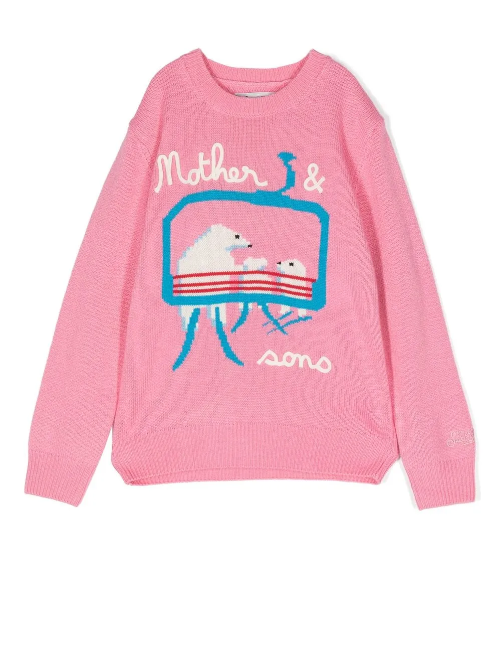 

MC2 Saint Barth Kids suéter tejido en intarsia con bordado - Rosado