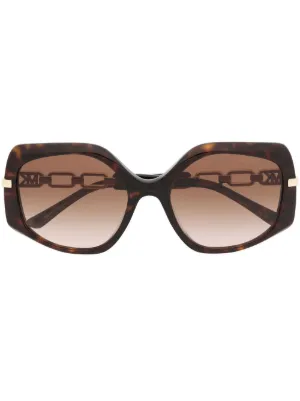 michael kors gold tone square chain arm sunglasses