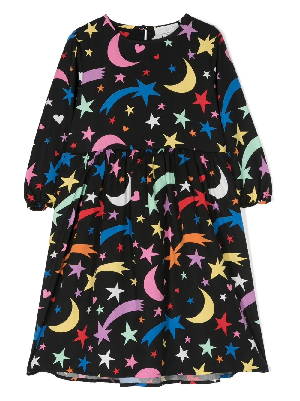 

Stella McCartney Kids vestido manga larga con estampado gráfico - Negro