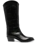 Sartore knee-high leather cowboy boots - Black