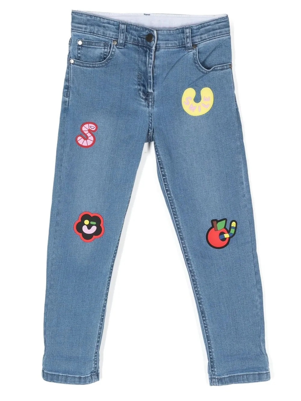 

Stella McCartney Kids jeans rectos con parche del logo - Azul