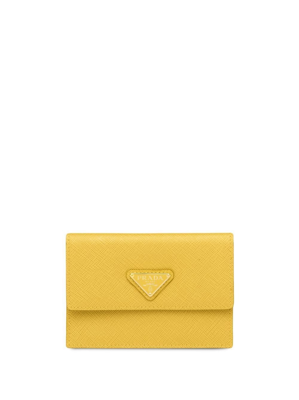 Prada Azzurro Saffiano Leather Wristlet Clutch Bag