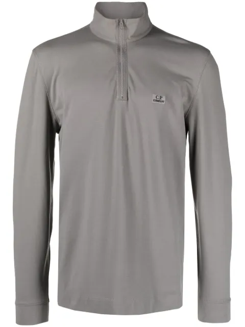 Piquet zip stretch-polo shirt