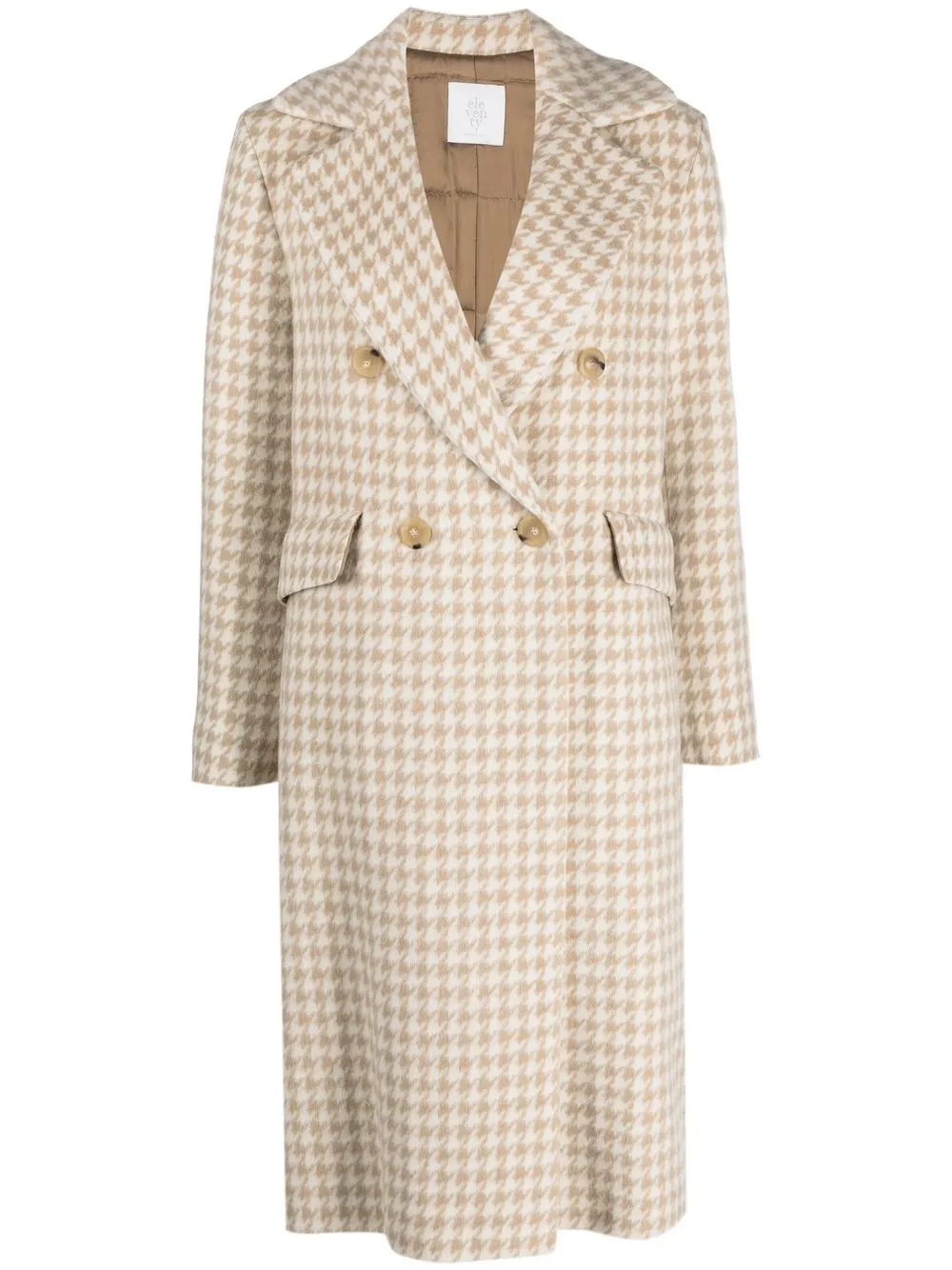 

Eleventy houndstooth-print double-breasted coat - Neutrals