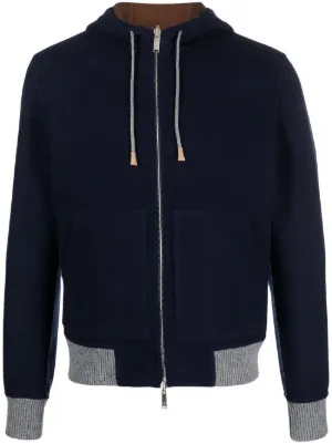 Eleventy zip up Hooded Bomber Jacket Farfetch
