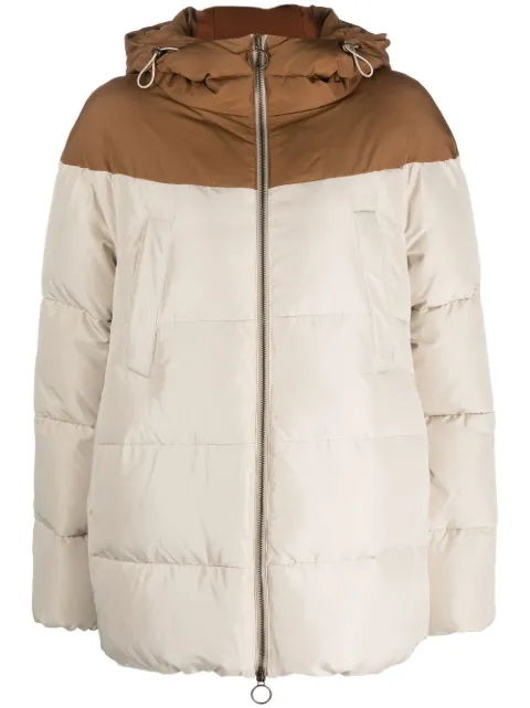 Eleventy two-tone padded hooded jacket