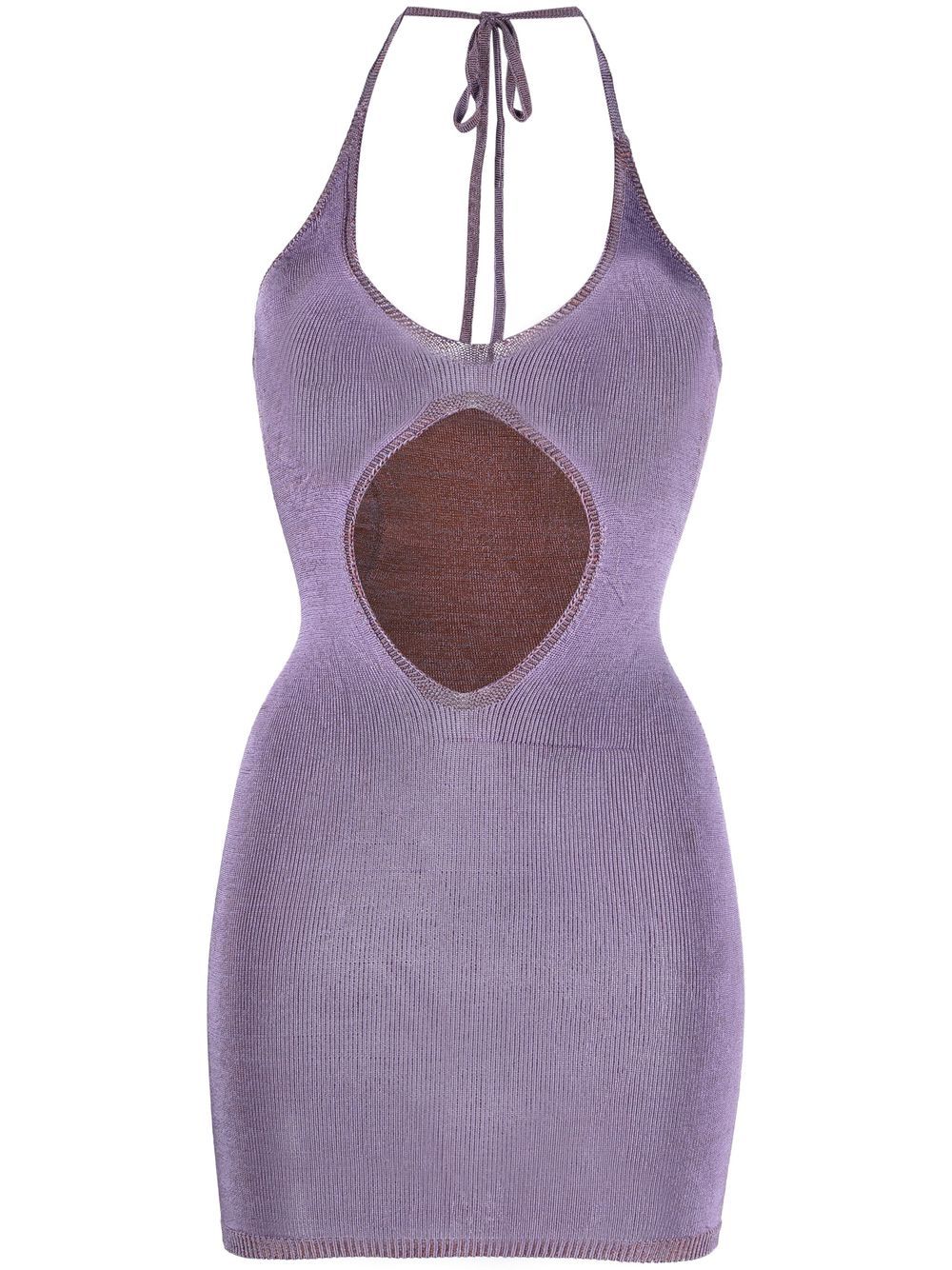 

Isa Boulder cut-out halterneck minidress - Purple