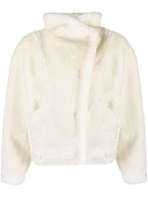 FRAME cropped faux-fur jacket 