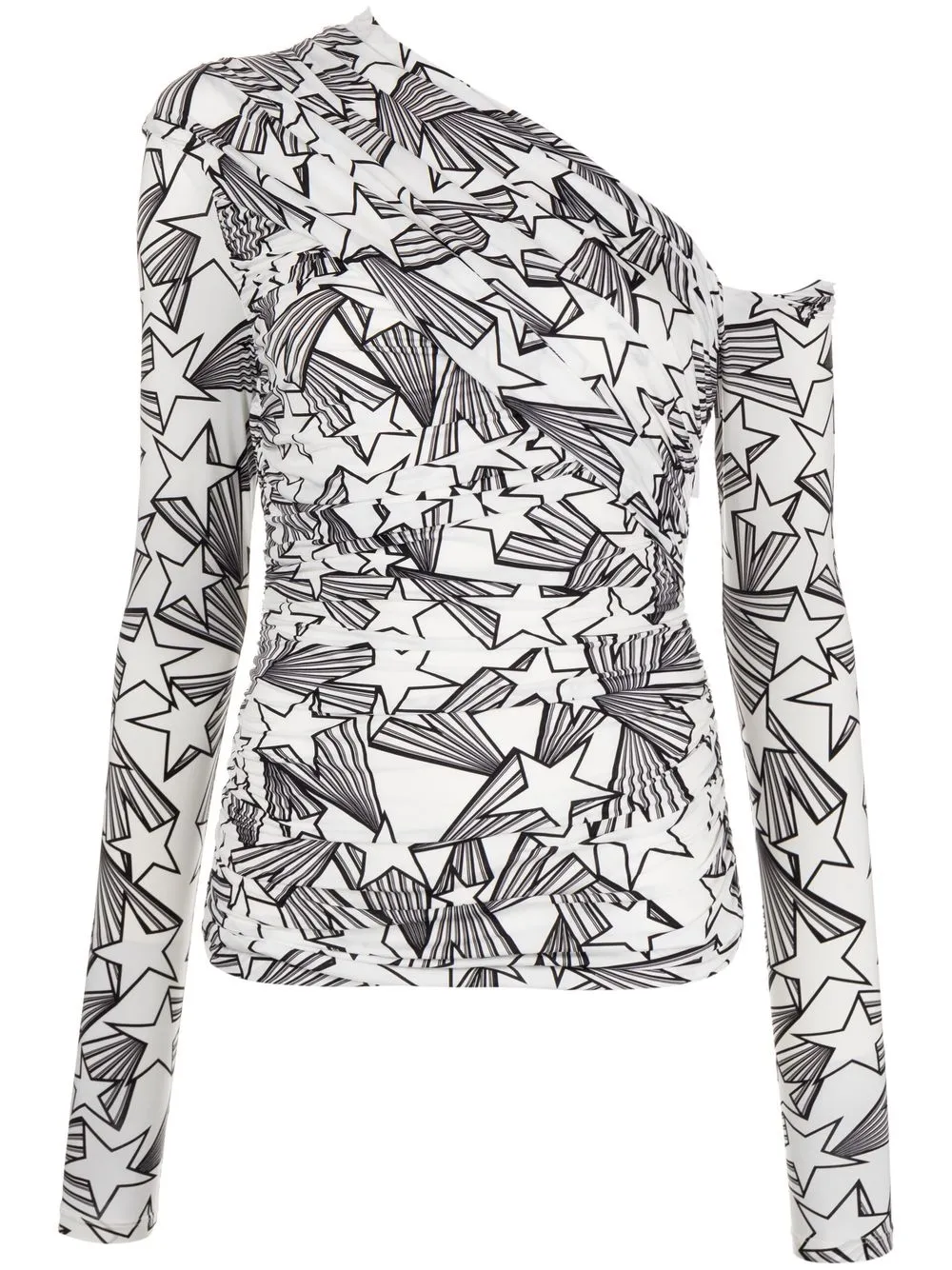 

MSGM star-print one-shoulder top - White