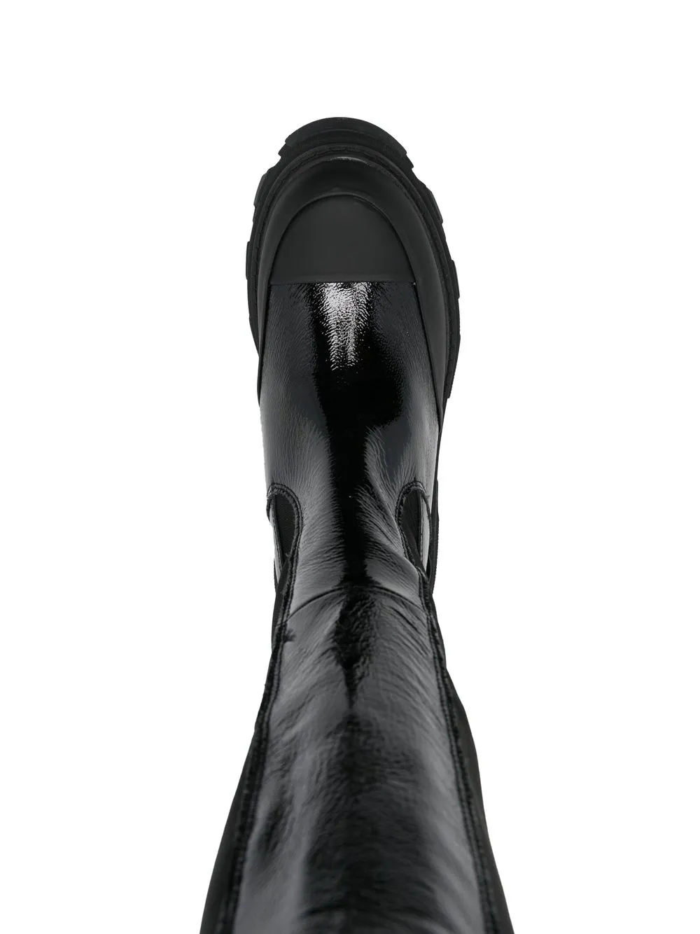 Ganni Cleated Knee-high Boots In Black
