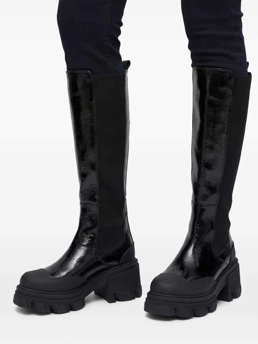  Ganni Botas Altas Cleated - Negro 