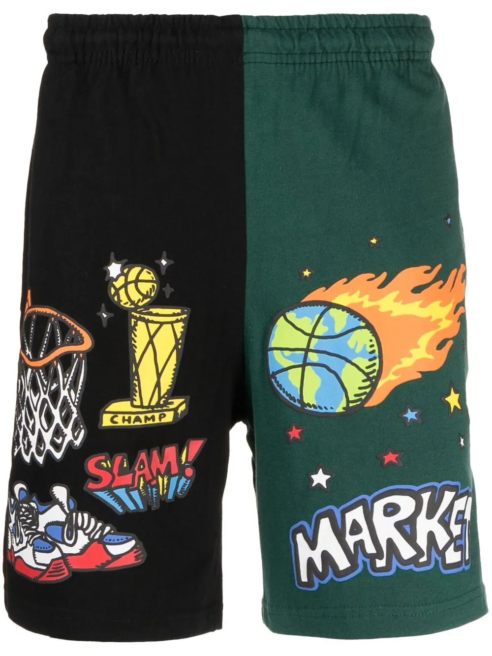 

MARKET Memorabilia graphic-print shorts - Green