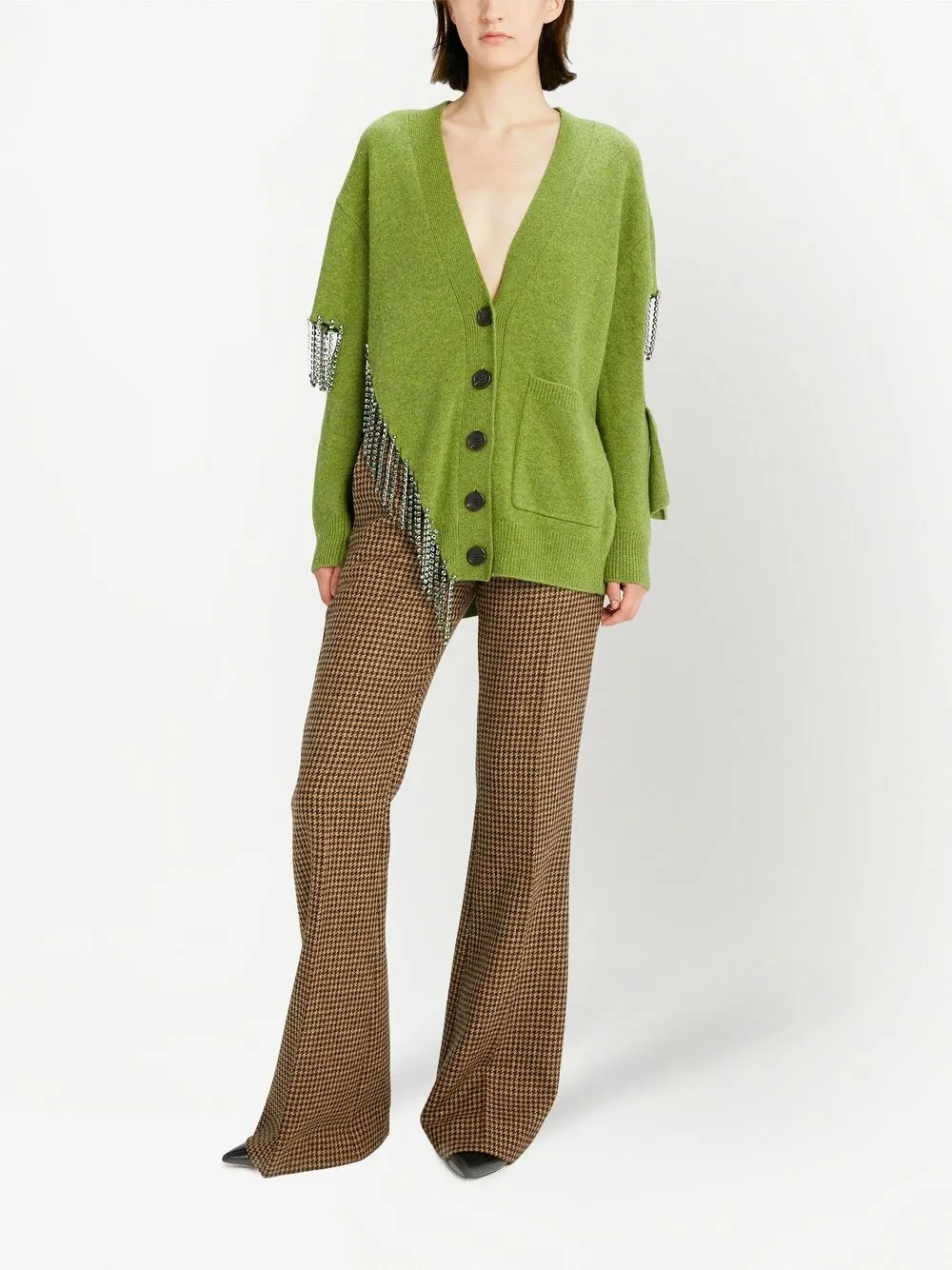 

Christopher Kane crystal-embellished detail cardigan - Green