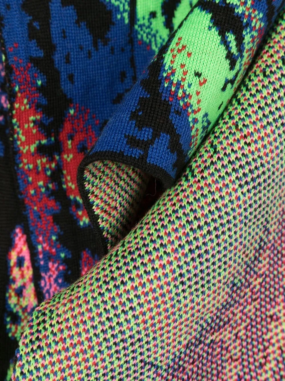 Agr Intarsia-knit Merino-wool Scarf In Multicolor