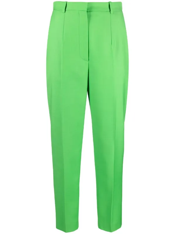 Alexander McQueen High-waisted Cropped Trousers in Green