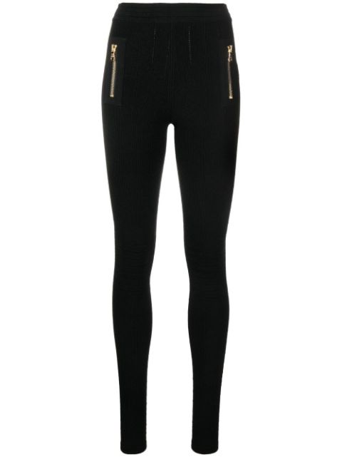 Balmain panelled slim-cut leggings Women