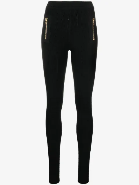 Balmain panelled slim-cut leggings