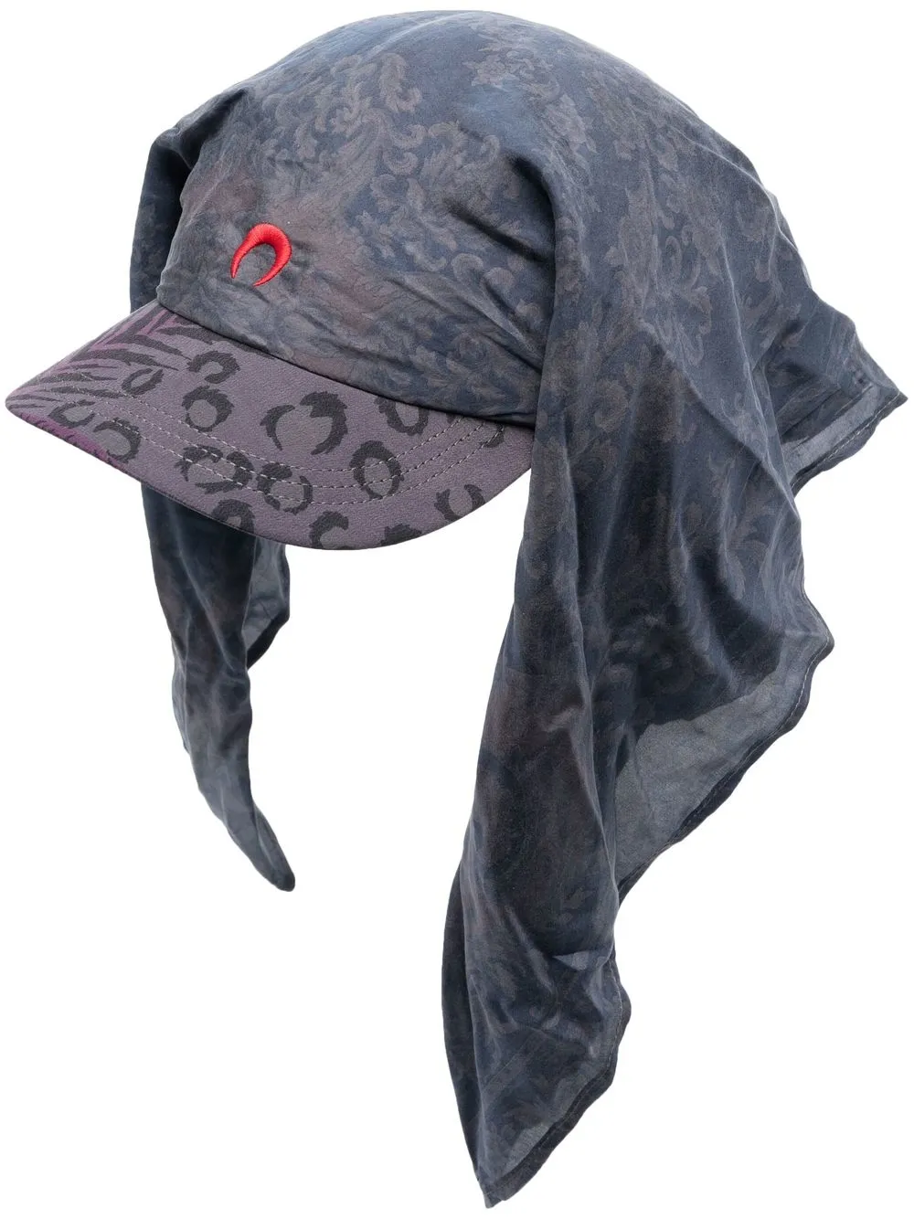 

Marine Serre embroidered crescent-moon cap - Grey