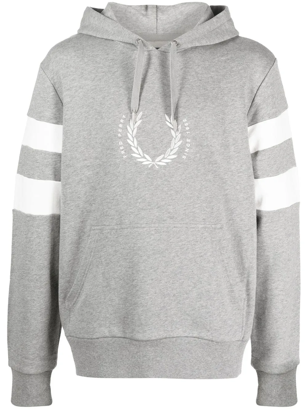 

Fred Perry striped logo-embroidered hoodie - Grey