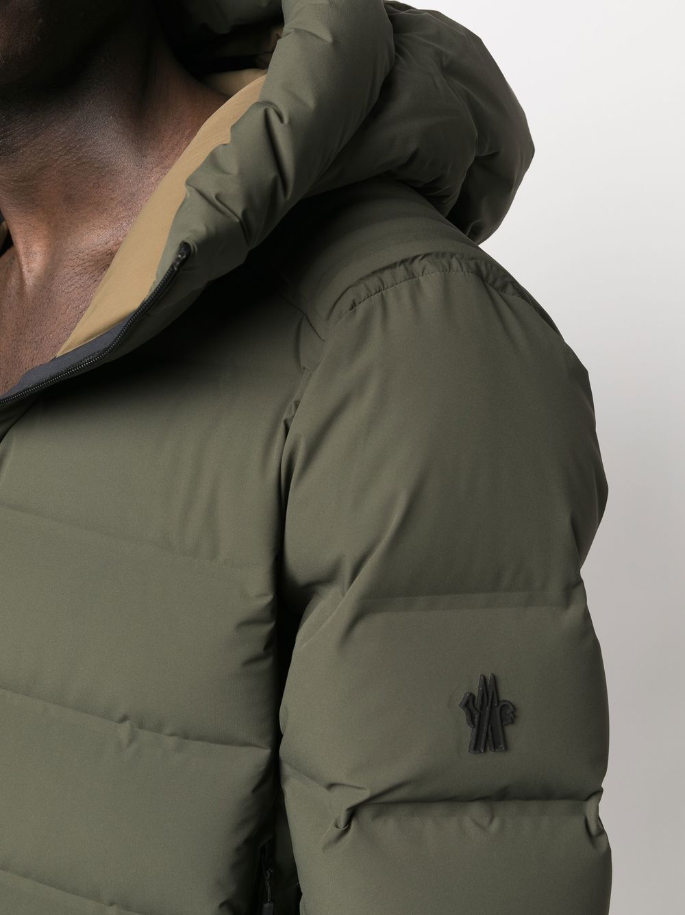 Shop Moncler Logo-patch Padded Jacket In Green