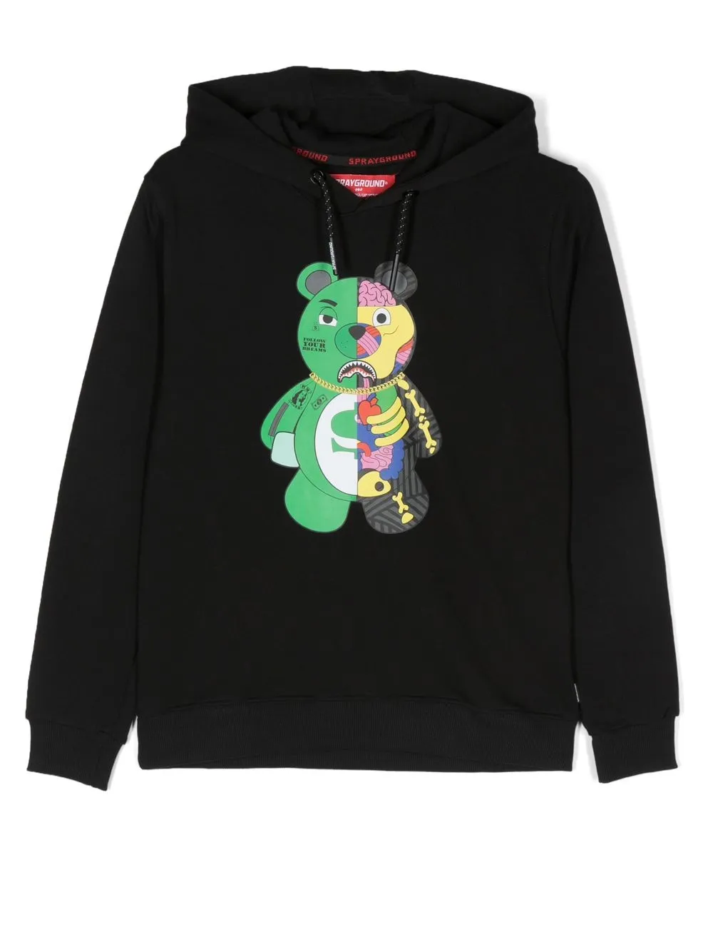 

sprayground kid hoodie con motivo de oso - Negro