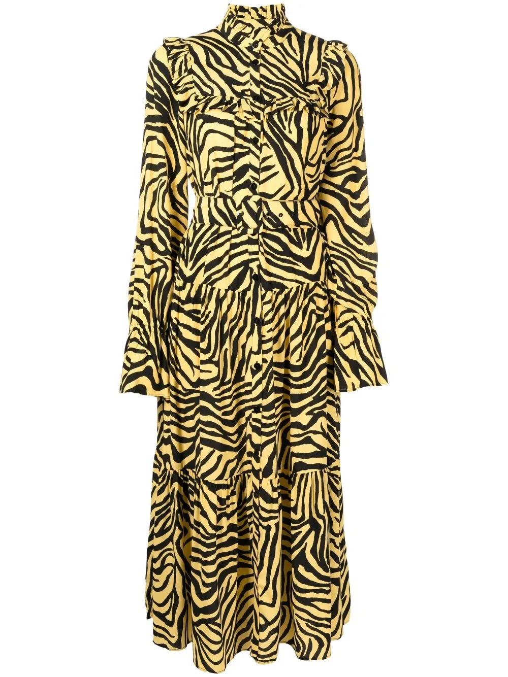 

Kitri Mandy zebra-print midi dress - Yellow