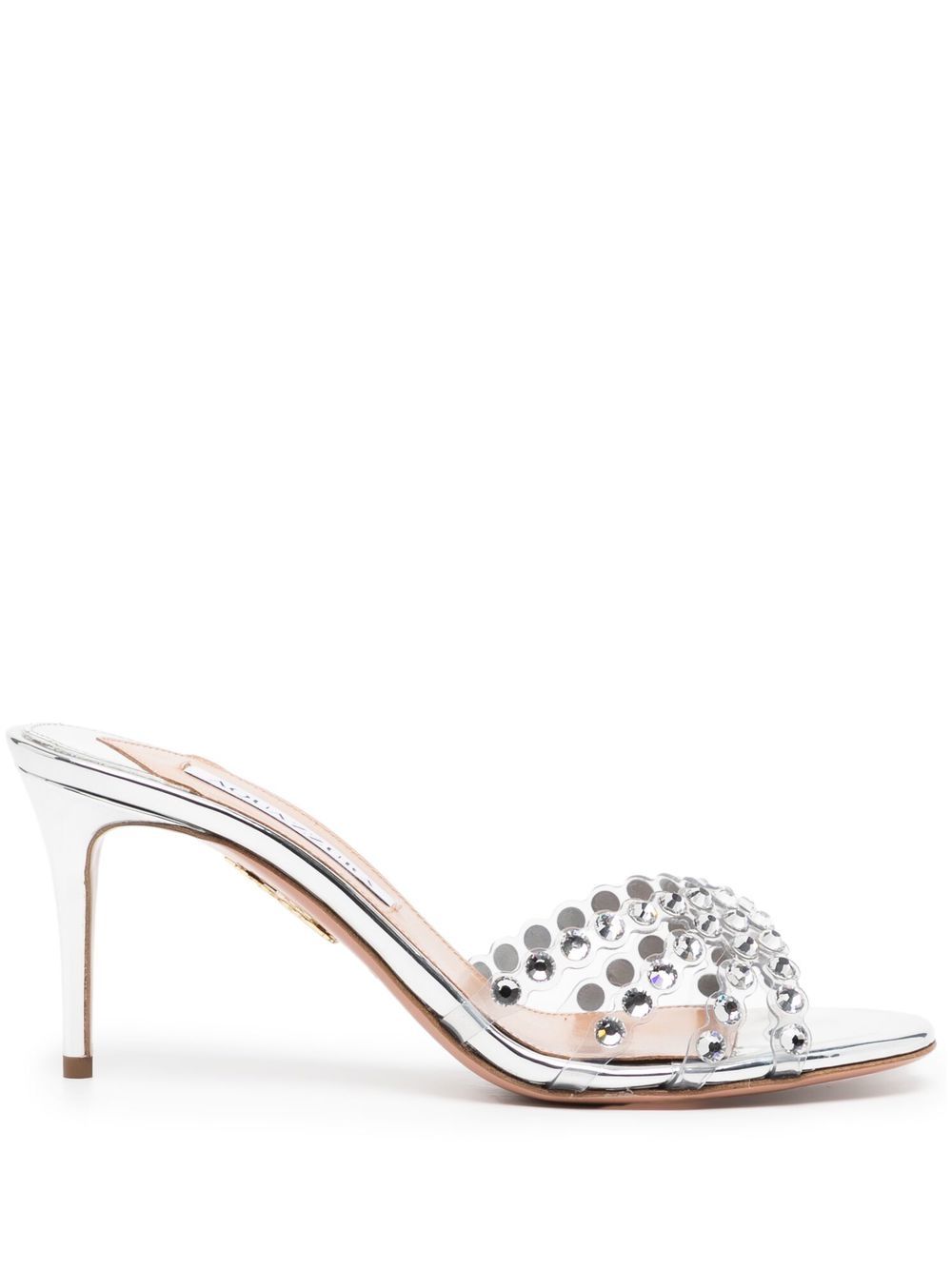 

Aquazzura Tequilla crystal-embellished 75mm mules - Silver