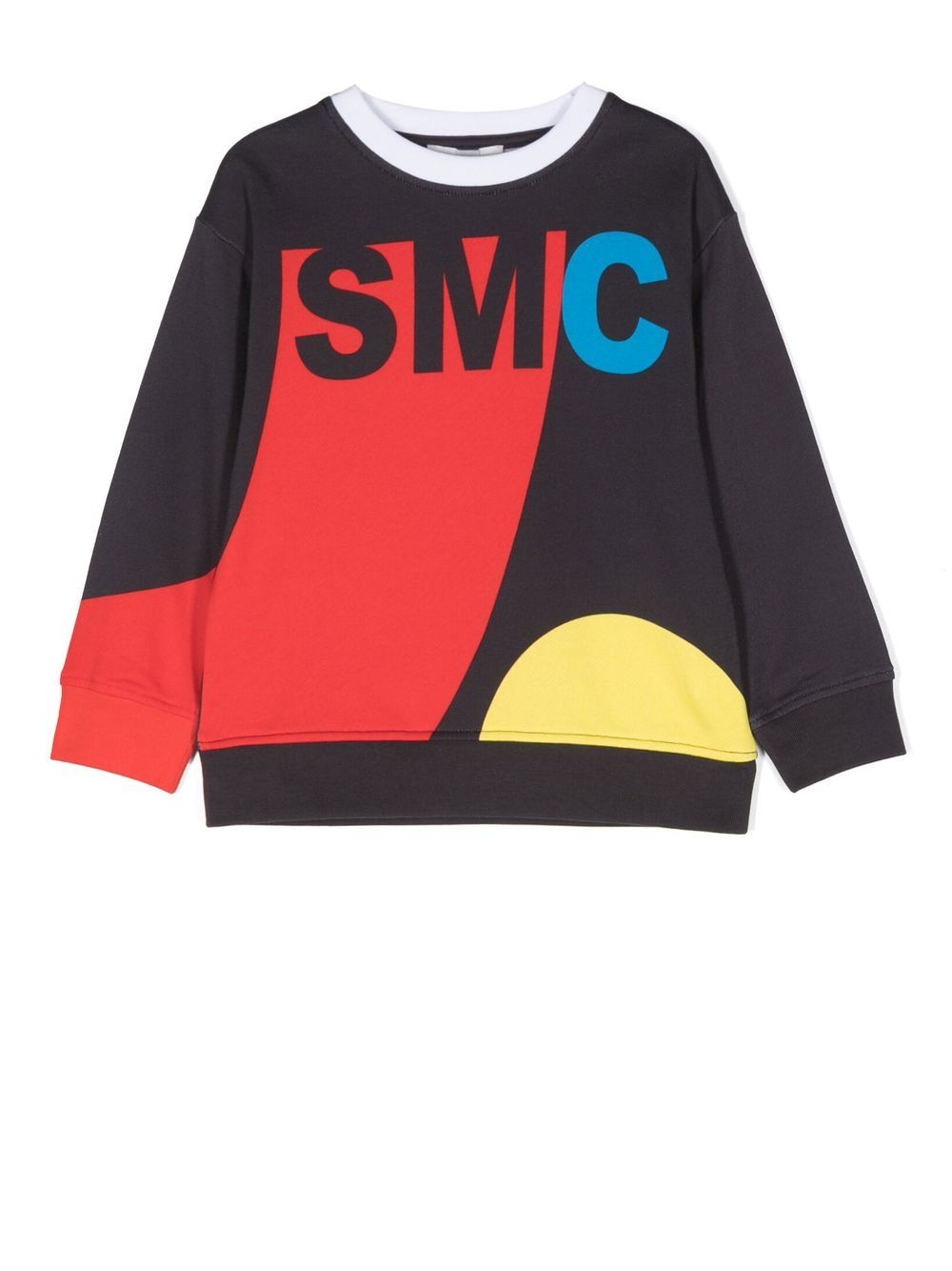 

Stella McCartney Kids sudadera con diseño color block y logo estampado - Gris