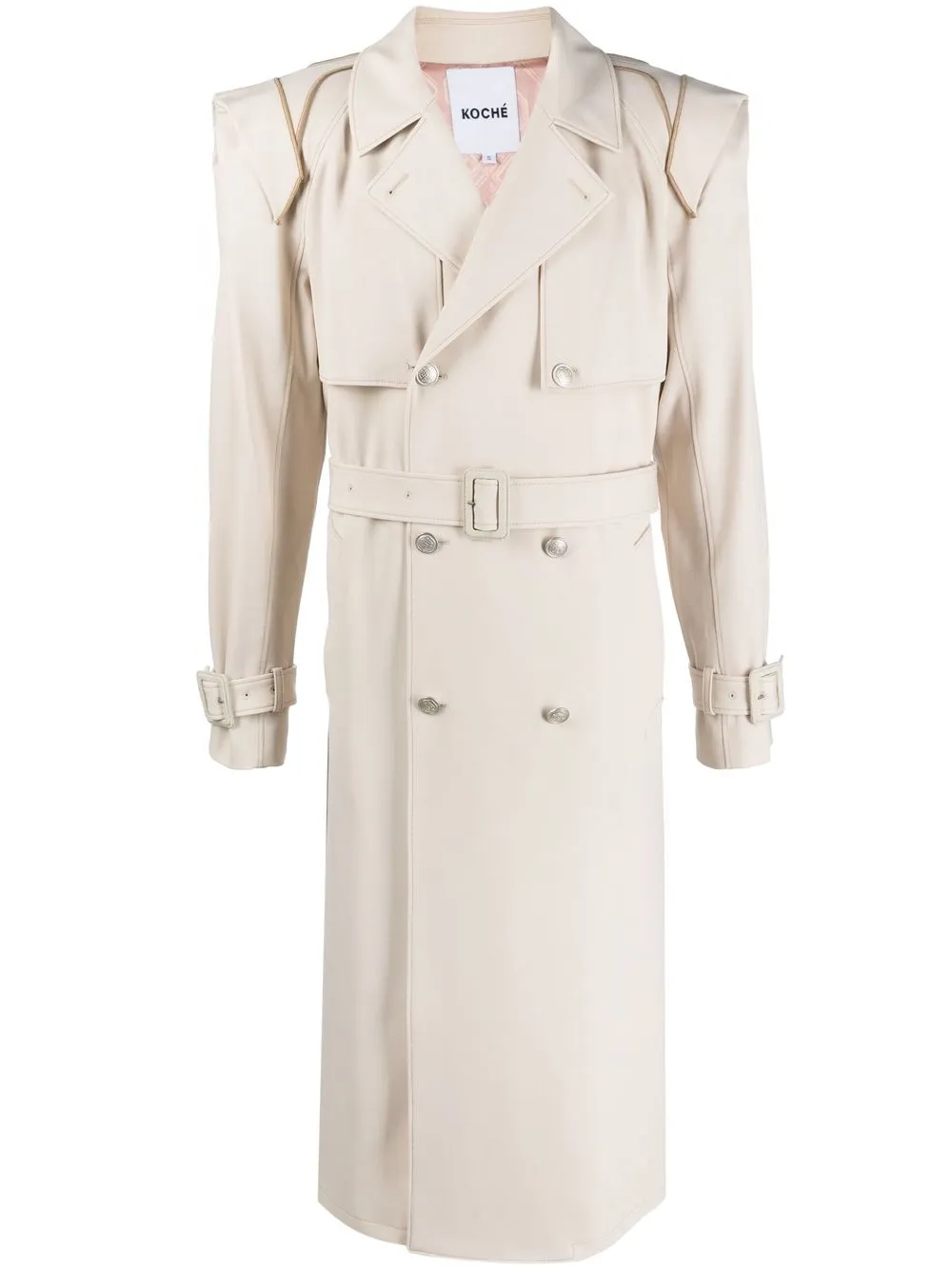 

Koché belted-waist trench coat - Neutrals