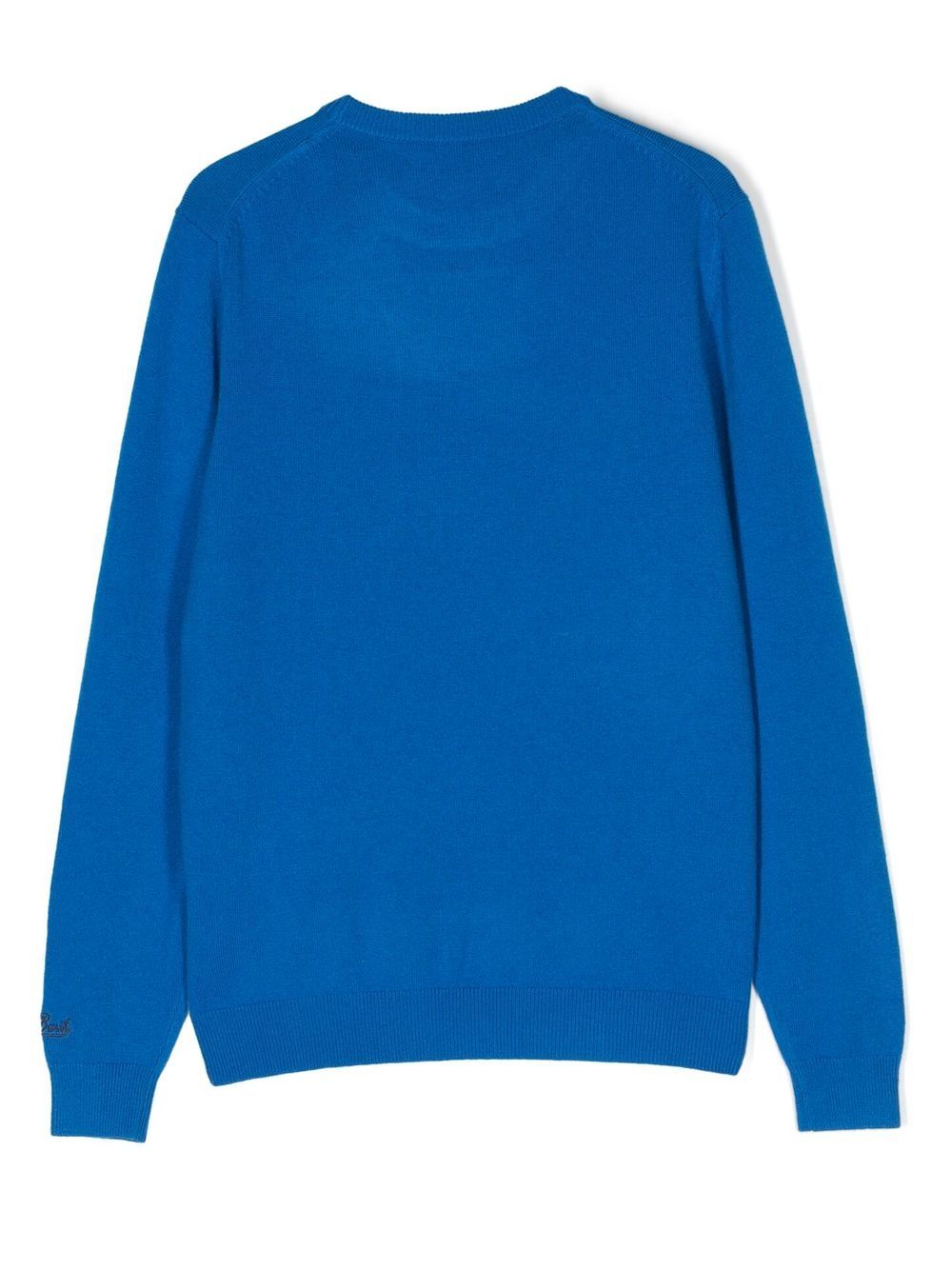 Shop Mc2 Saint Barth Intarsia-knit Crew-neck Jumper In Blue