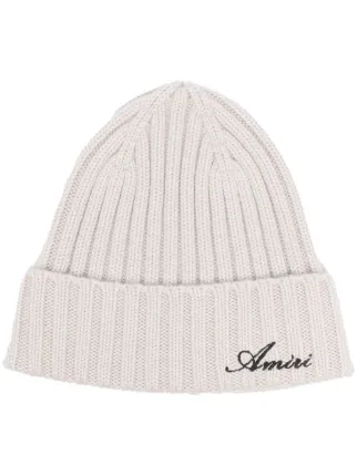 AMIRI Script Ribbed Cashmere Beanie - Farfetch
