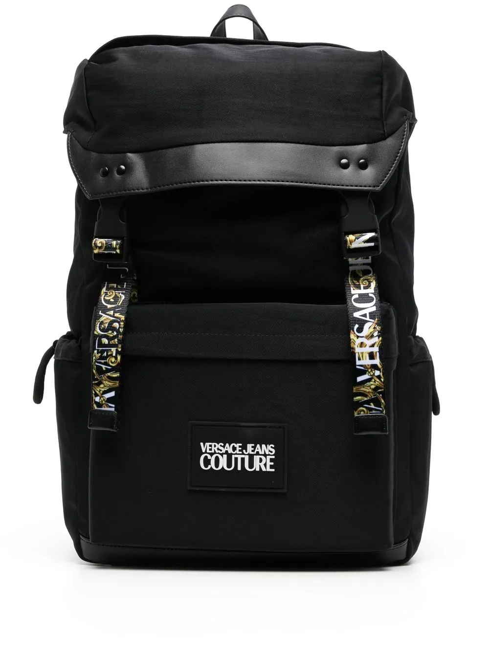 

Versace Jeans Couture logo-patch foldover backpack - Black