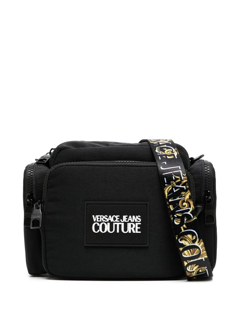 

Versace Jeans Couture logo-patch messenger bag - Black