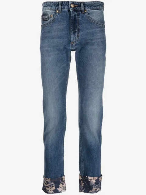 Versace Jeans Couture floral-print cropped jeans