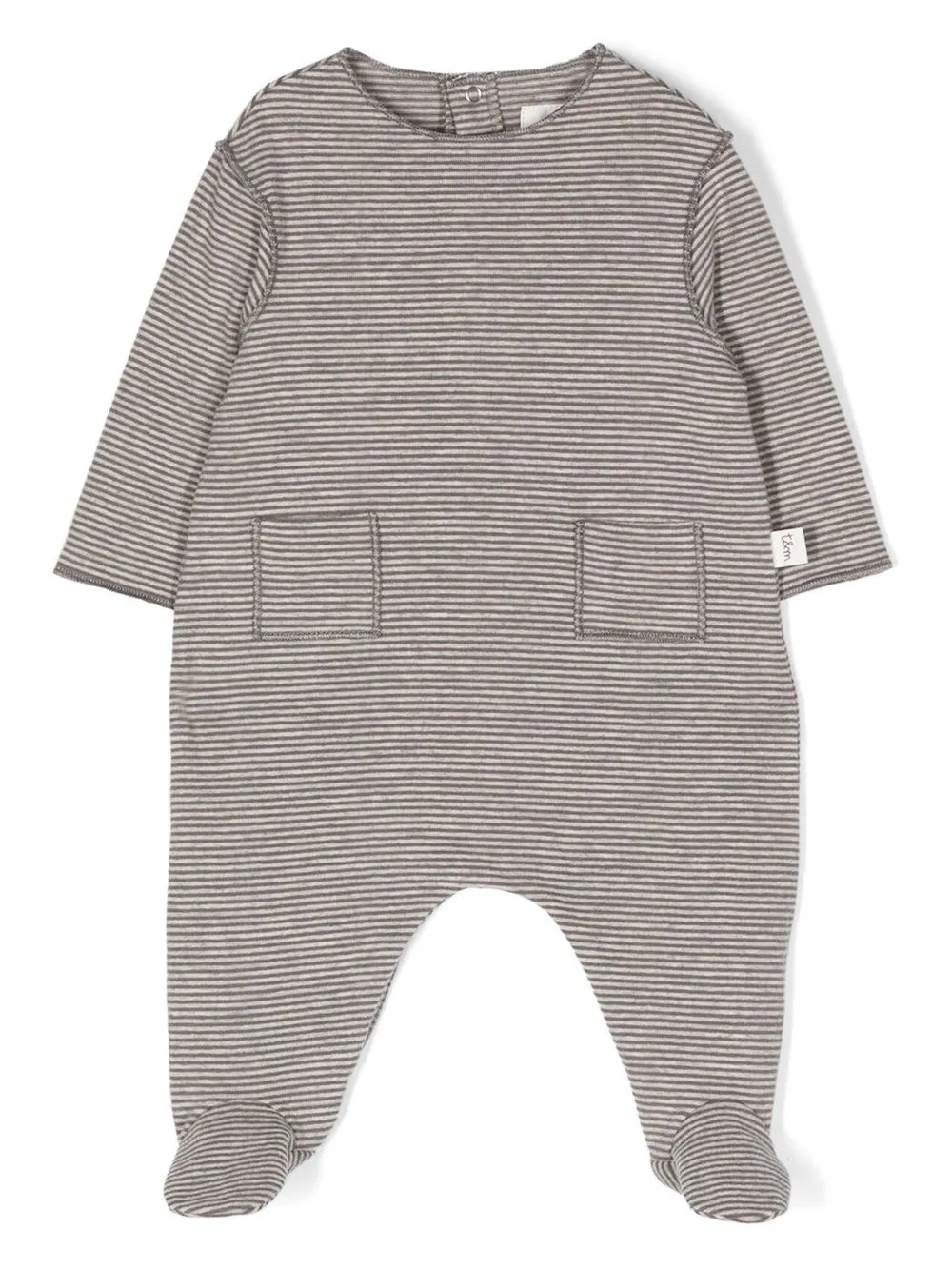 

TEDDY & MINOU stripe-print long-sleeved bodysuit - Grey