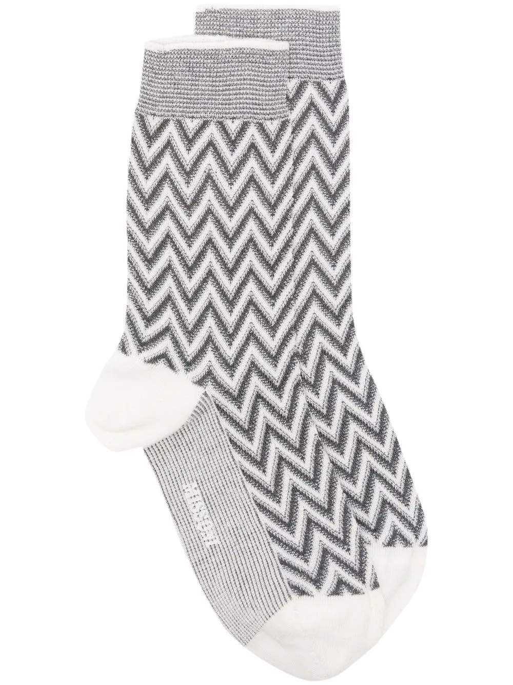 Missoni Zigzag-knit ankle socks - White