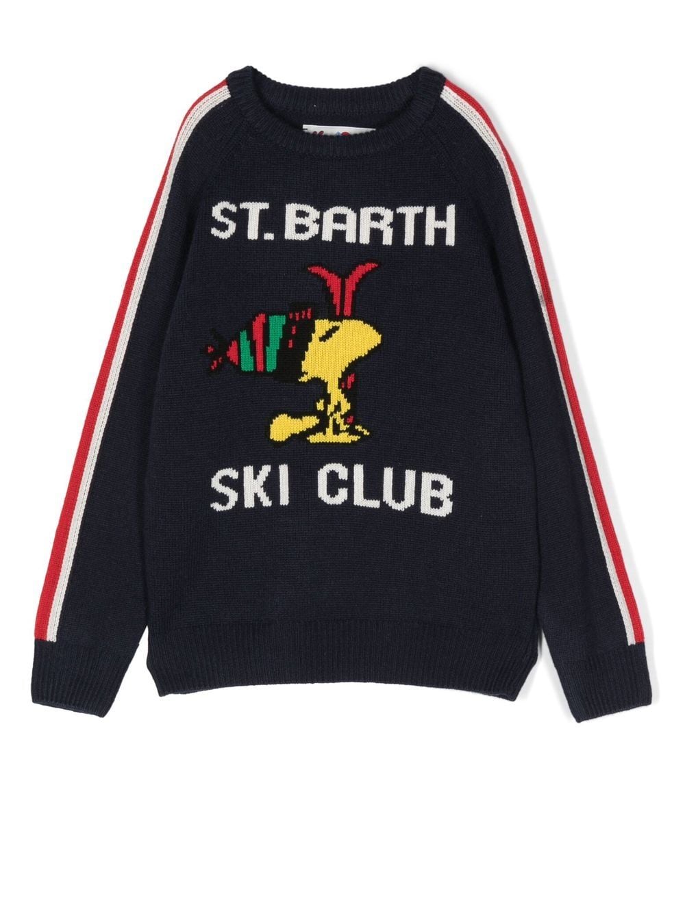 MC2 Saint Barth Kids stripe-detail intarsia-knit jumper - Blue