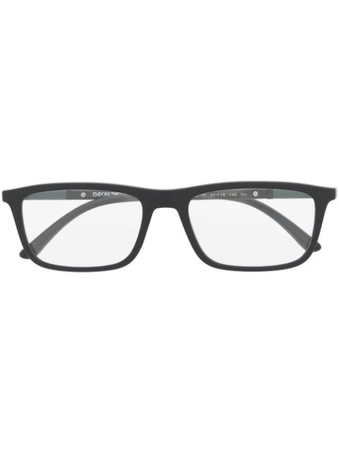 Emporio Armani matte-effect rectangle-frame glasses 