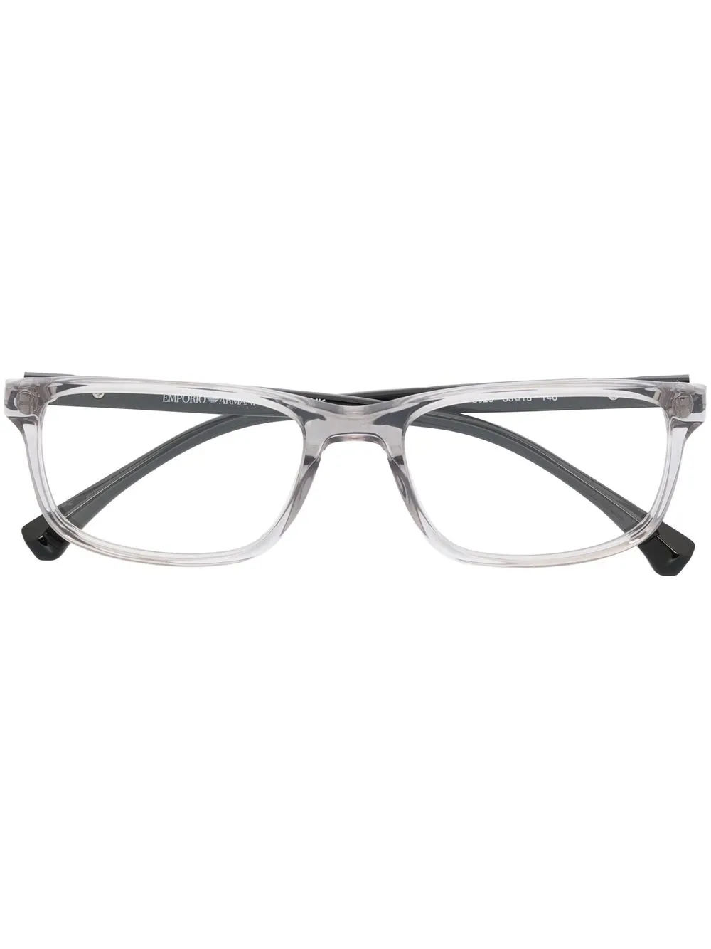 

Emporio Armani transparent rectangle-frame glasses - Black